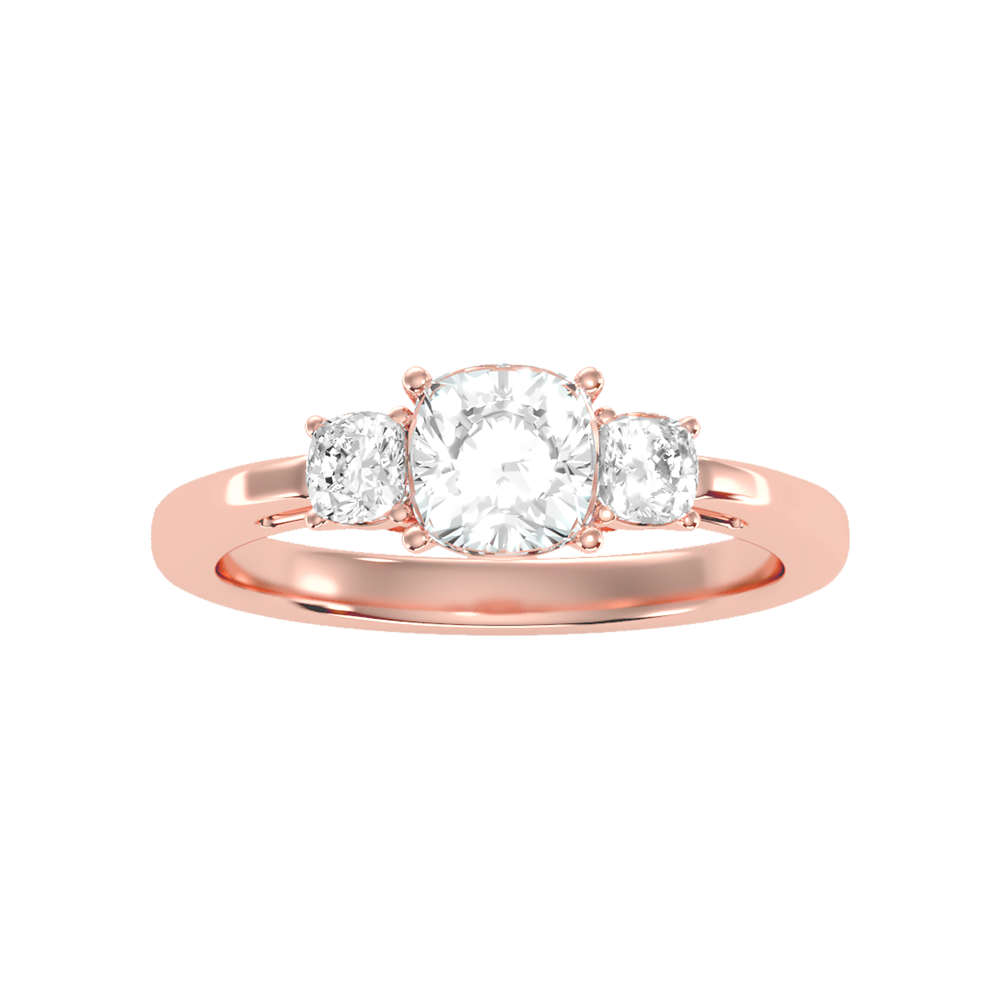 Brilliant Tri Stone Ring - Two