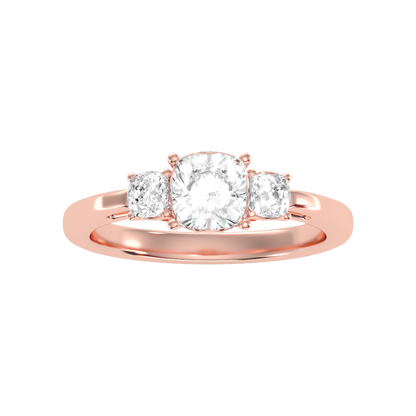 Brilliant Tri Stone Ring - Two