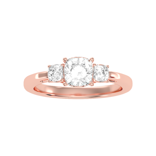 Brilliant Tri Stone Ring - Two