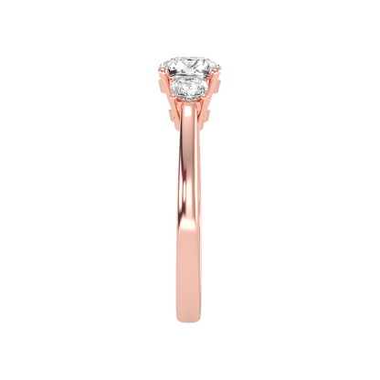 Brilliant Tri Stone Ring In 925 Sterling Silver - Three