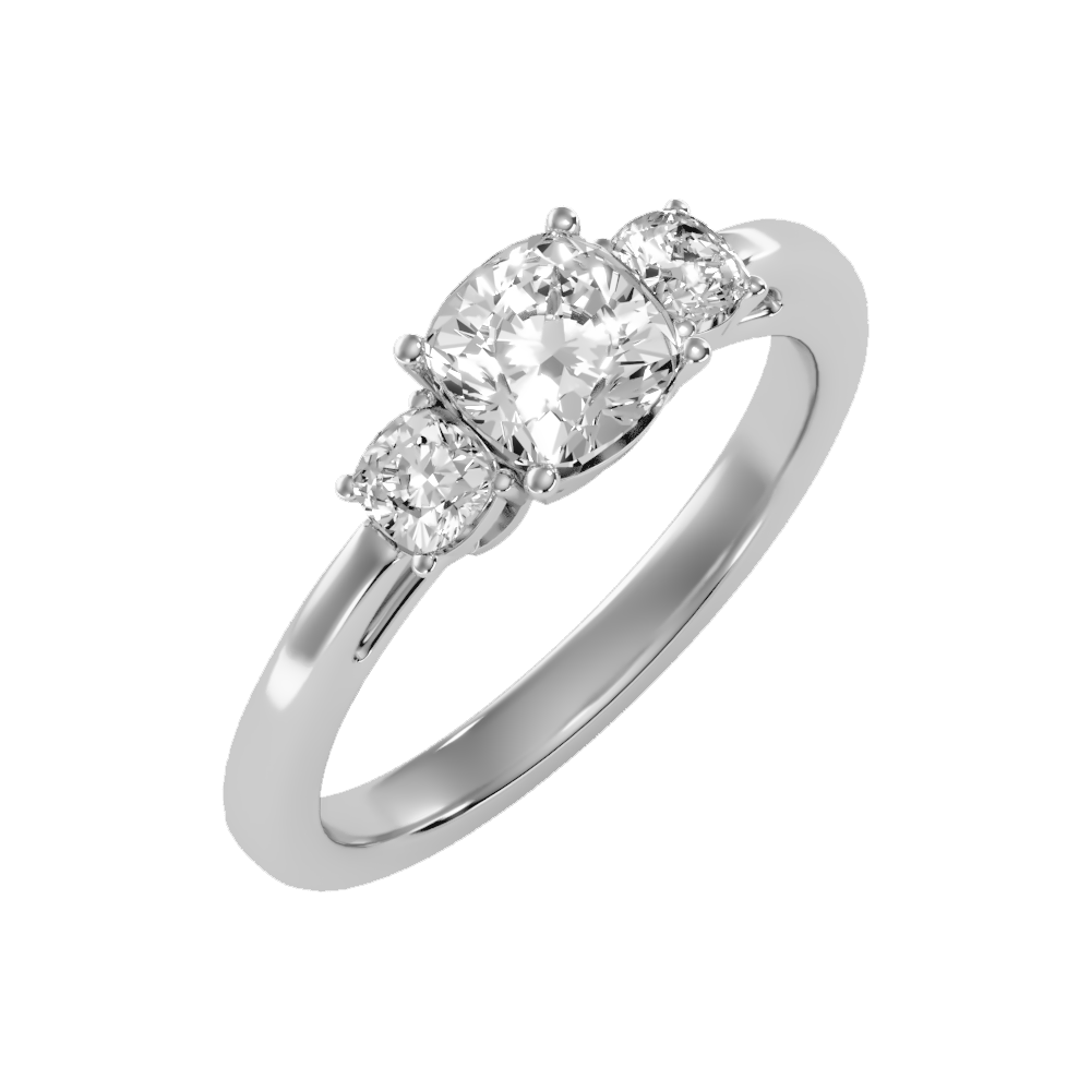 Brilliant Tri Stone Ring - Five