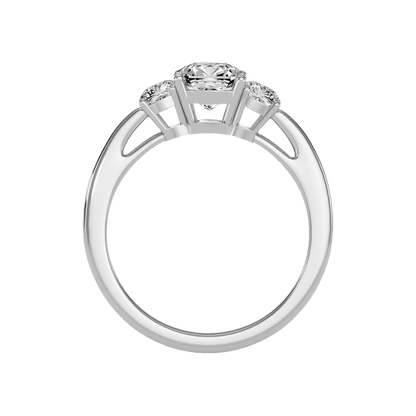 Brilliant Tri Stone Ring In 925 Sterling Silver - Eight