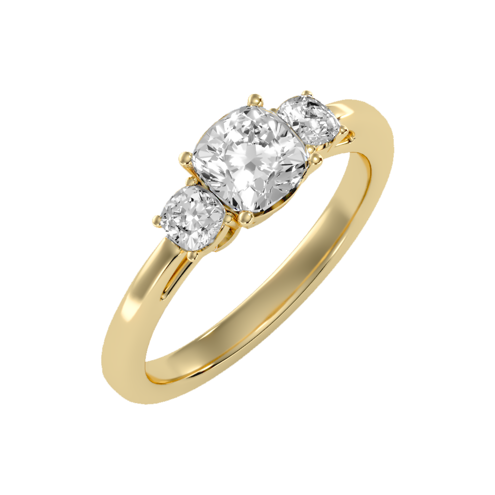 Brilliant Tri Stone Ring - Nine