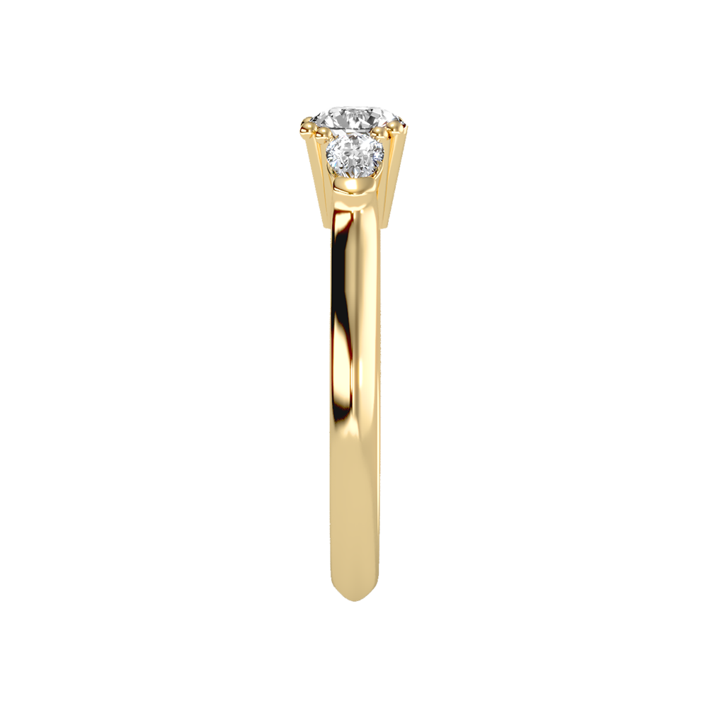 Brillient Tri Stone Ring In 925 Sterling Silver - Eleven
