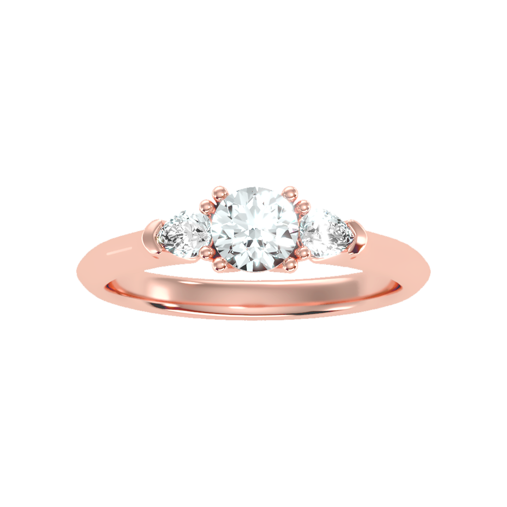 Brillient Tri Stone Ring - Two