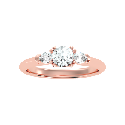 Brillient Tri Stone Ring - Two