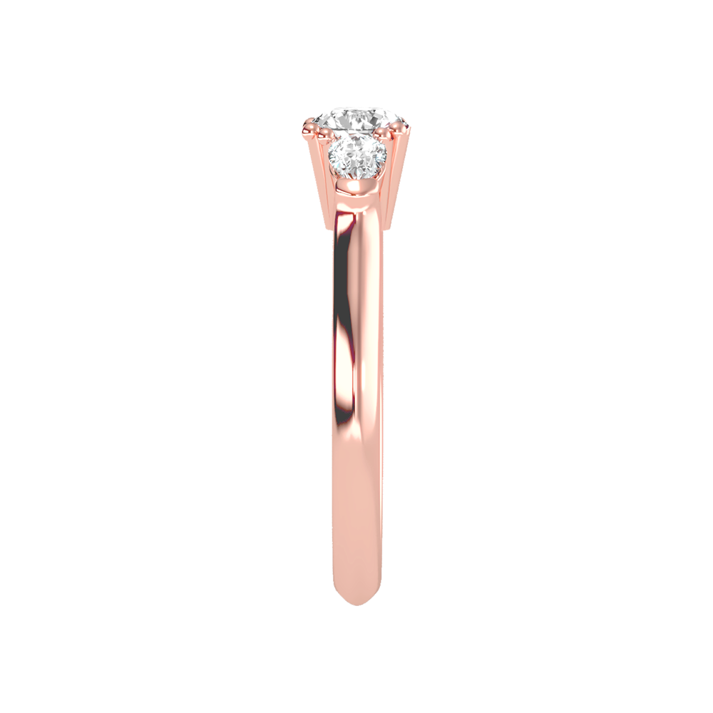 Brillient Tri Stone Ring In 925 Sterling Silver - Three
