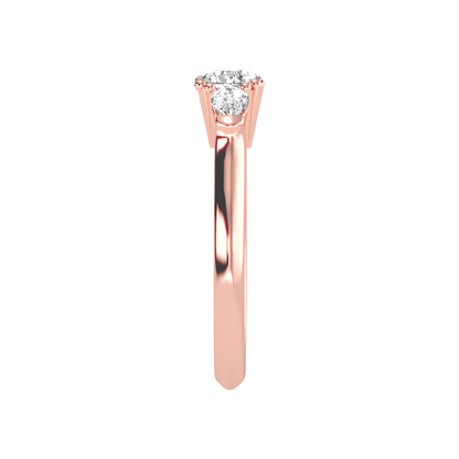 Brillient Tri Stone Ring In 925 Sterling Silver - Three