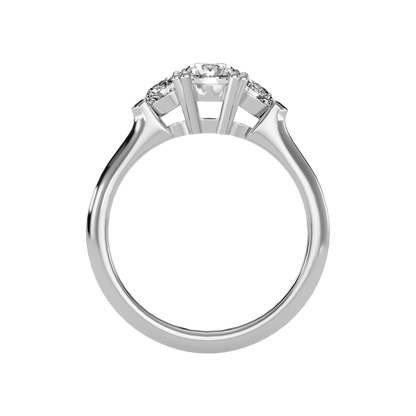 Brillient Tri Stone Ring In 925 Sterling Silver - Eight