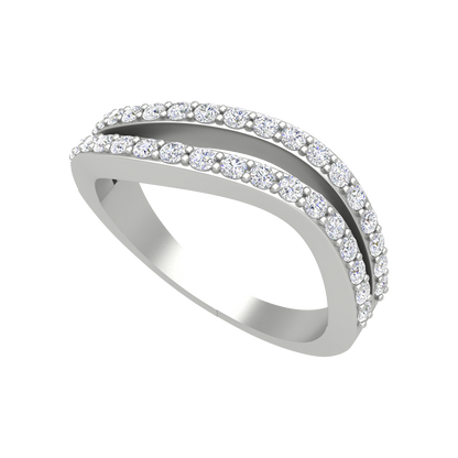 Brisa Diamond Ring In 925 Sterling Silver - One