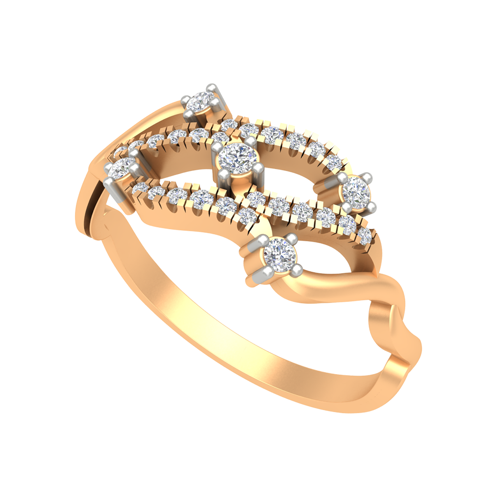 Bubble Diamond Band In 925 Sterling Silver - Ten