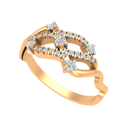 Bubble Diamond Band In 925 Sterling Silver - Ten
