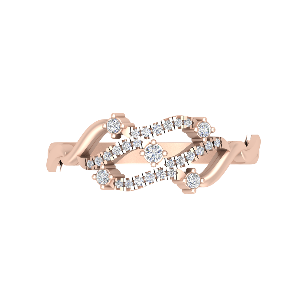 Bubble Diamond Band In 925 Sterling Silver - Three