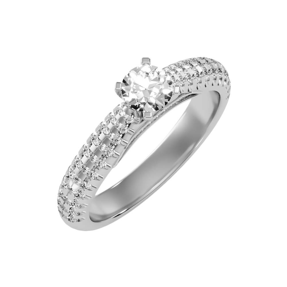 Bueno Solitaire Ring In 925 Sterling Silver - One