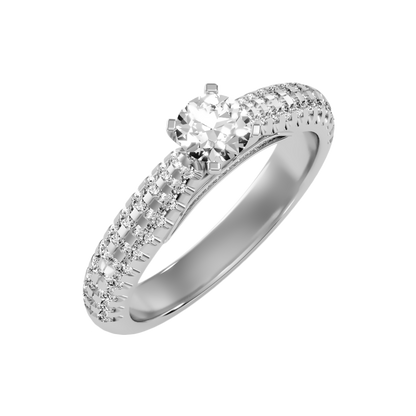 Bueno Solitaire Ring In 925 Sterling Silver - One