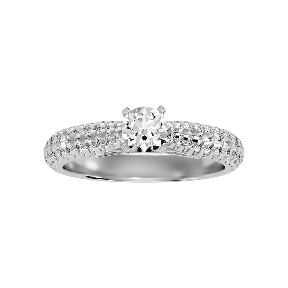 Bueno Solitaire Ring In 925 Sterling Silver - Three