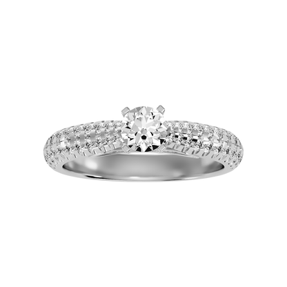 Bueno Solitaire Ring In 925 Sterling Silver - Three