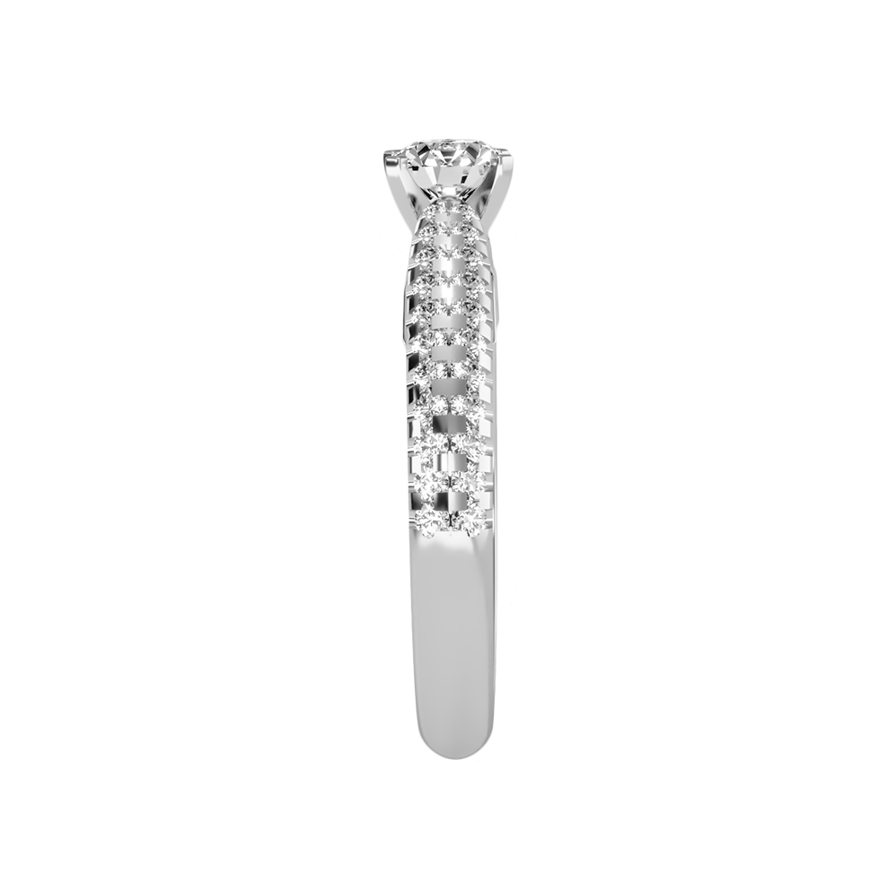 Bueno Solitaire Ring In 925 Sterling Silver - Four