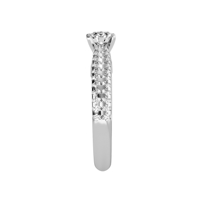 Bueno Solitaire Ring In 925 Sterling Silver - Four