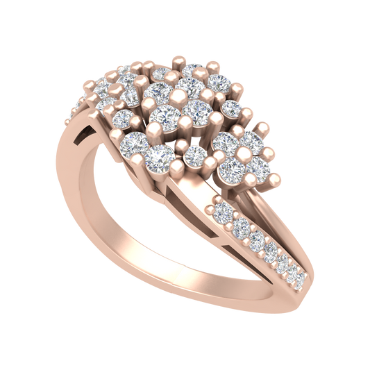 Bunch Tigged Cocktail Ring In 925 Sterling Silver - One