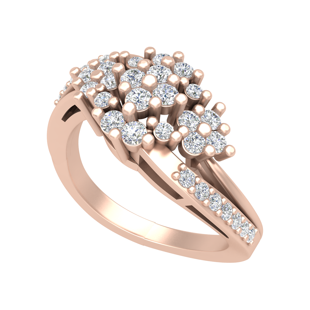 Bunch Tigged Cocktail Ring - One