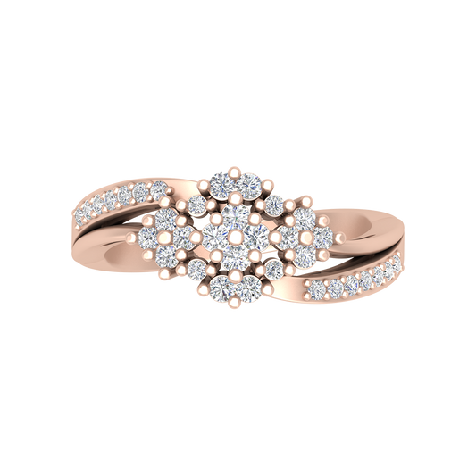 Bunch Tigged Cocktail Ring In 925 Sterling Silver - Two