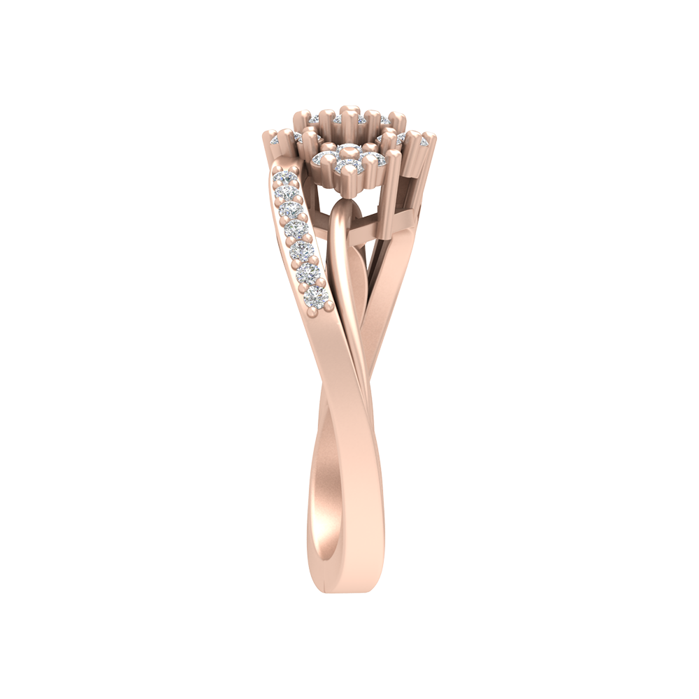 Bunch Tigged Cocktail Ring In 925 Sterling Silver - Three