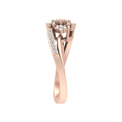 Bunch Tigged Cocktail Ring In 925 Sterling Silver - Three