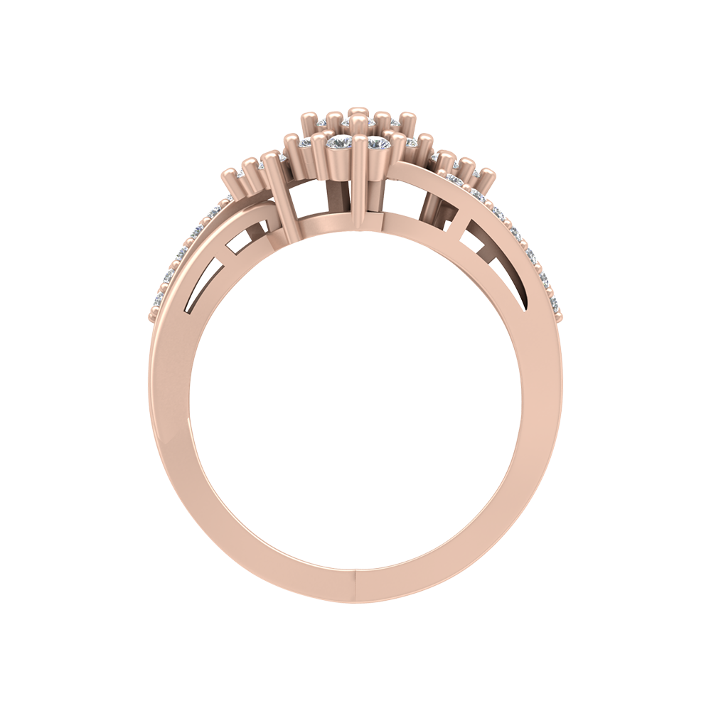 Bunch Tigged Cocktail Ring In 925 Sterling Silver - Four