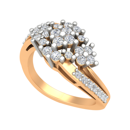 Bunch Tigged Cocktail Ring In 925 Sterling Silver - Nine