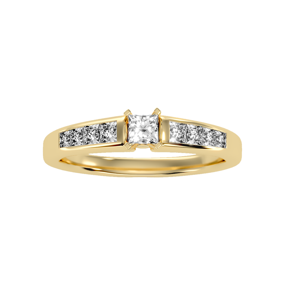 Burning Solitaire Ring In 925 Sterling Silver - Ten