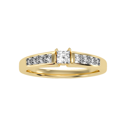 Burning Solitaire Ring In 925 Sterling Silver - Ten