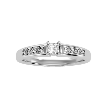 Burning Solitaire Ring In 925 Sterling Silver - Six