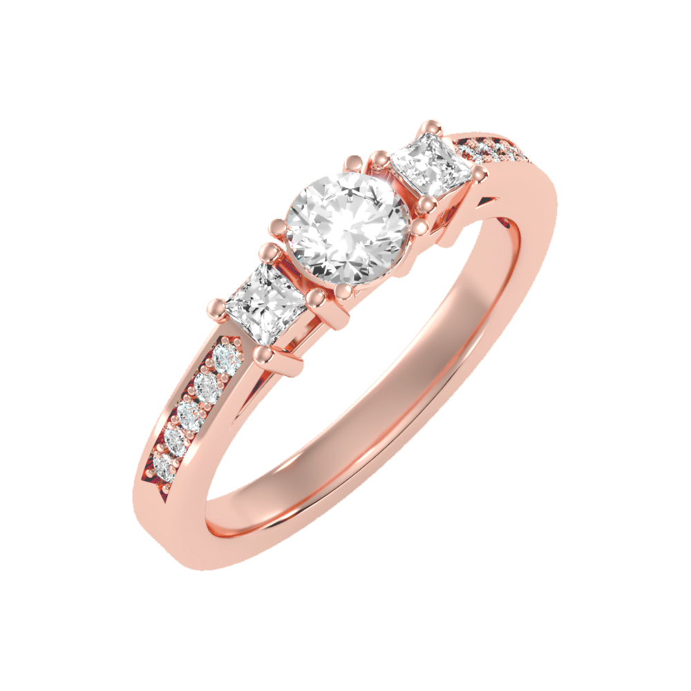Burning Tri Stone Ring - One