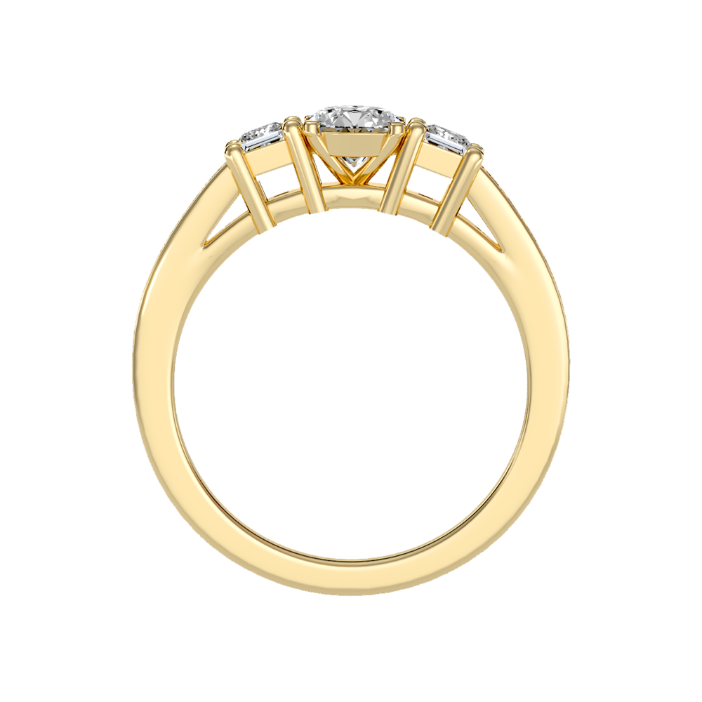 Burning Tri Stone Ring - Twelve