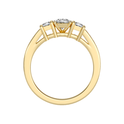 Burning Tri Stone Ring - Twelve