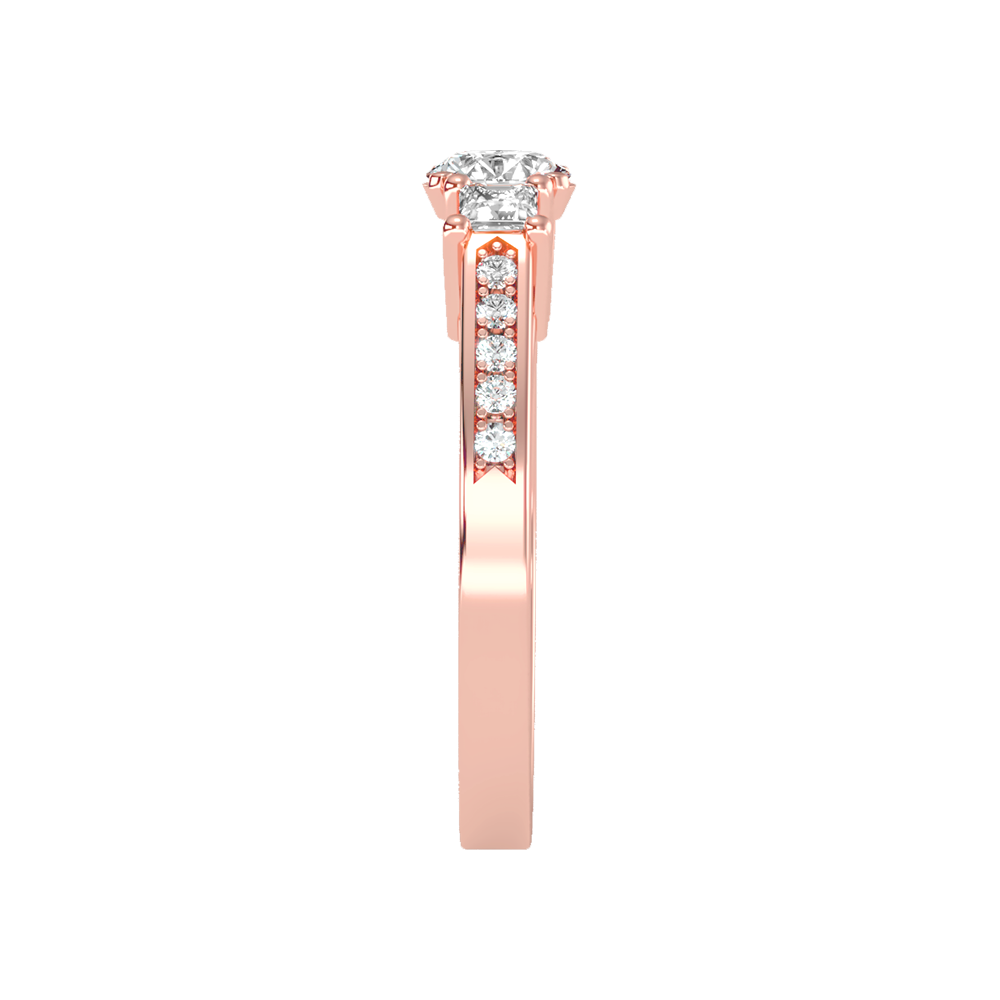 Burning Tri Stone Ring In 925 Sterling Silver - Three