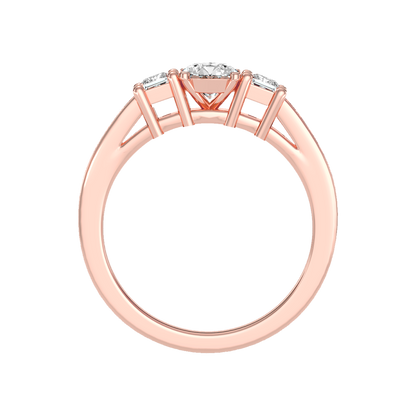 Burning Tri Stone Ring In 925 Sterling Silver - Four
