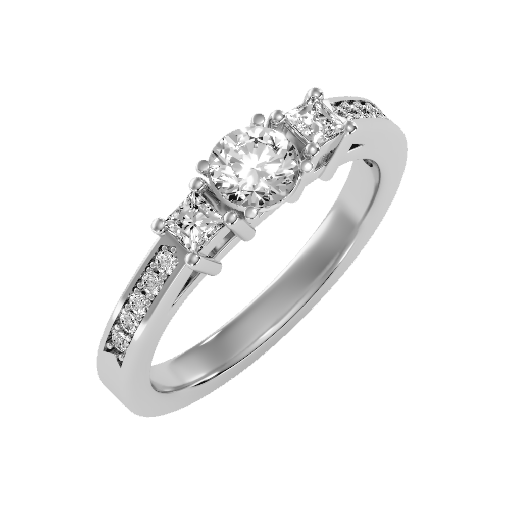 Burning Tri Stone Ring - Five