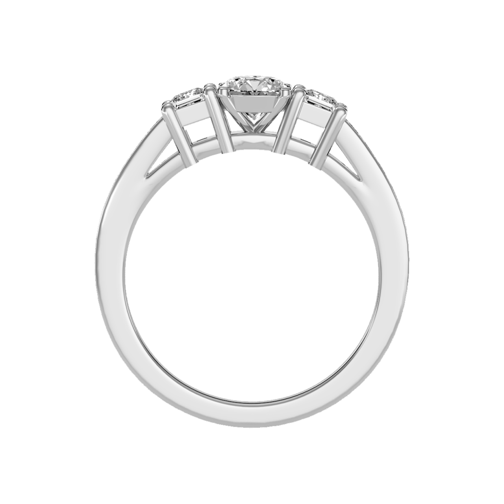 Burning Tri Stone Ring In 925 Sterling Silver - Eight