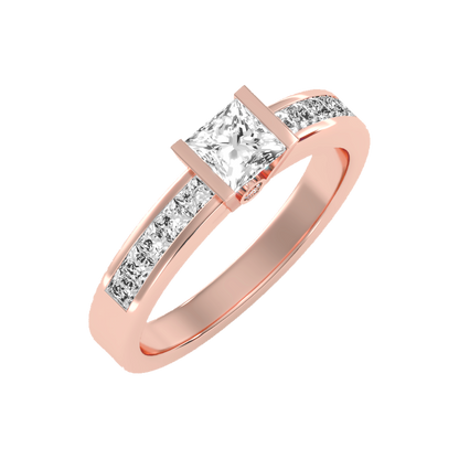 Burnished Solitaire Ring - One