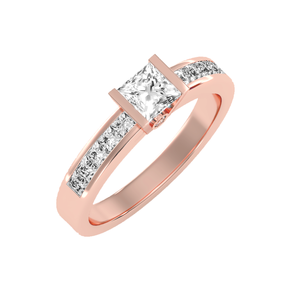 Burnished Solitaire Ring In 925 Sterling Silver - One