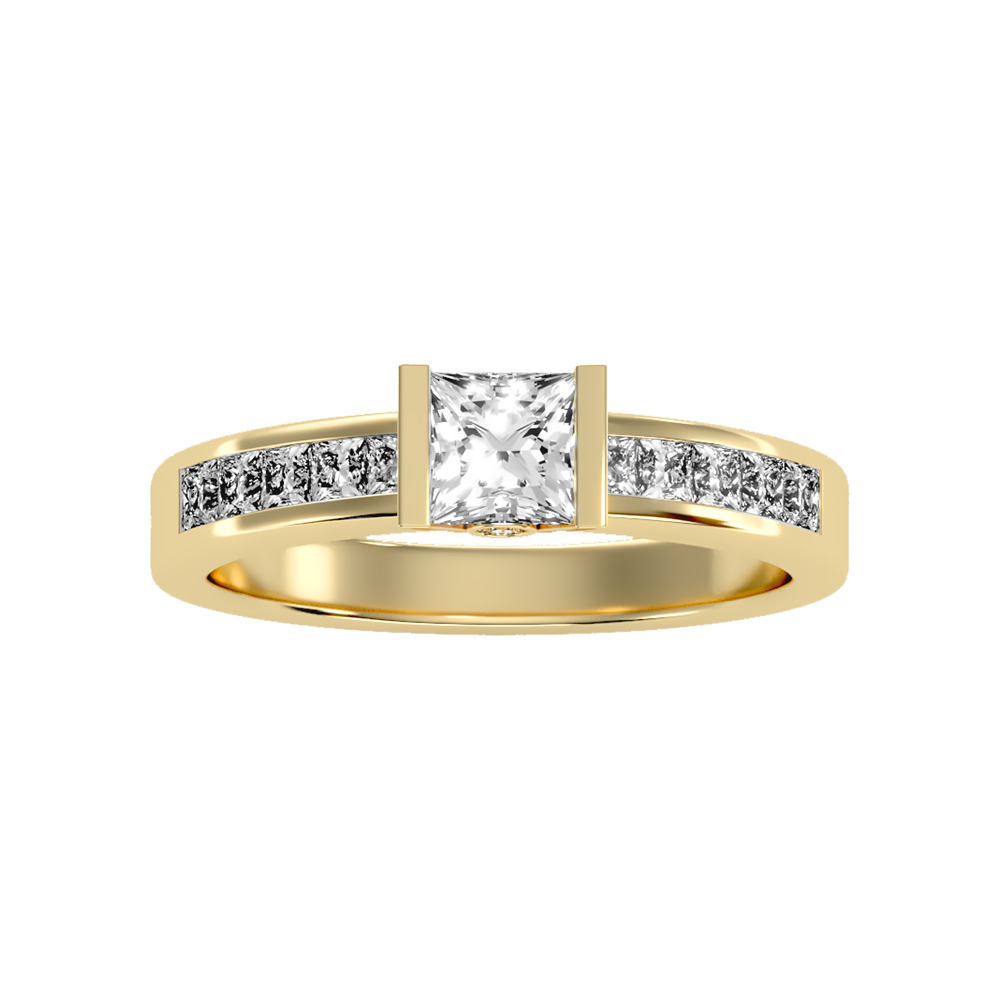 Burnished Solitaire Ring In 925 Sterling Silver - Ten