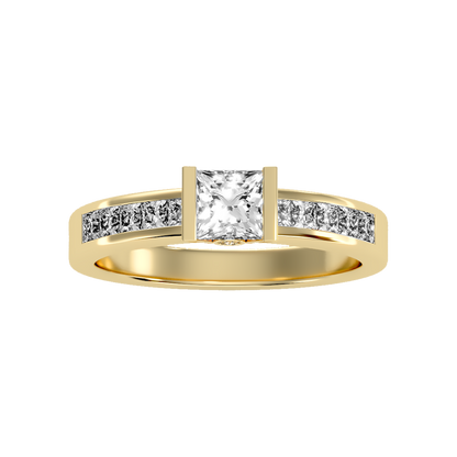 Burnished Solitaire Ring In 925 Sterling Silver - Ten