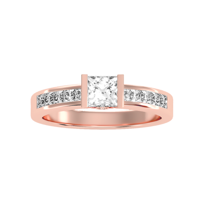 Burnished Solitaire Ring In 925 Sterling Silver - Two