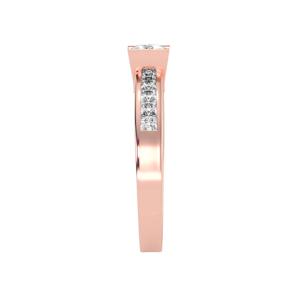Burnished Solitaire Ring In 925 Sterling Silver - Three