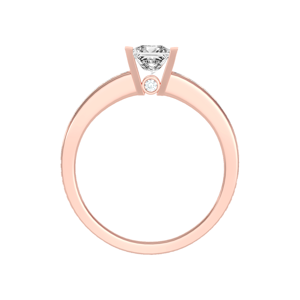 Burnished Solitaire Ring In 925 Sterling Silver - Four