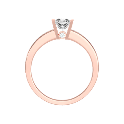 Burnished Solitaire Ring In 925 Sterling Silver - Four