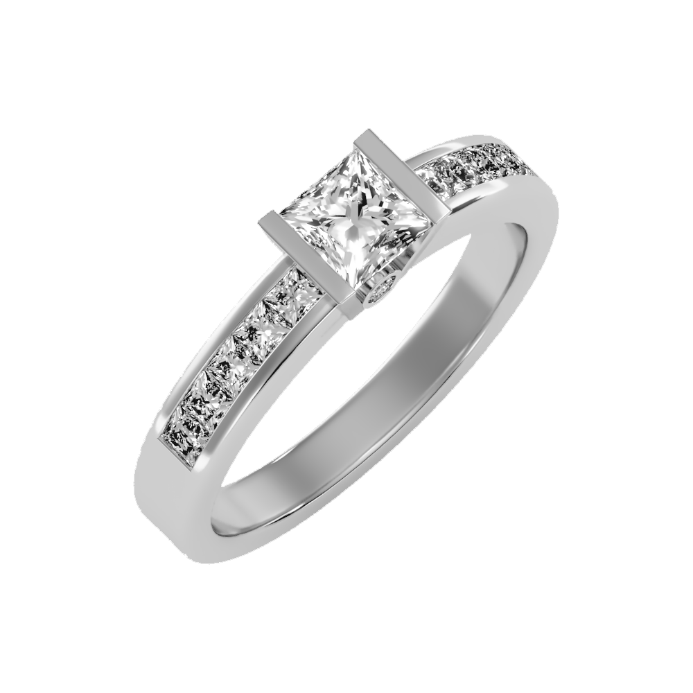 Burnished Solitaire Ring - Five