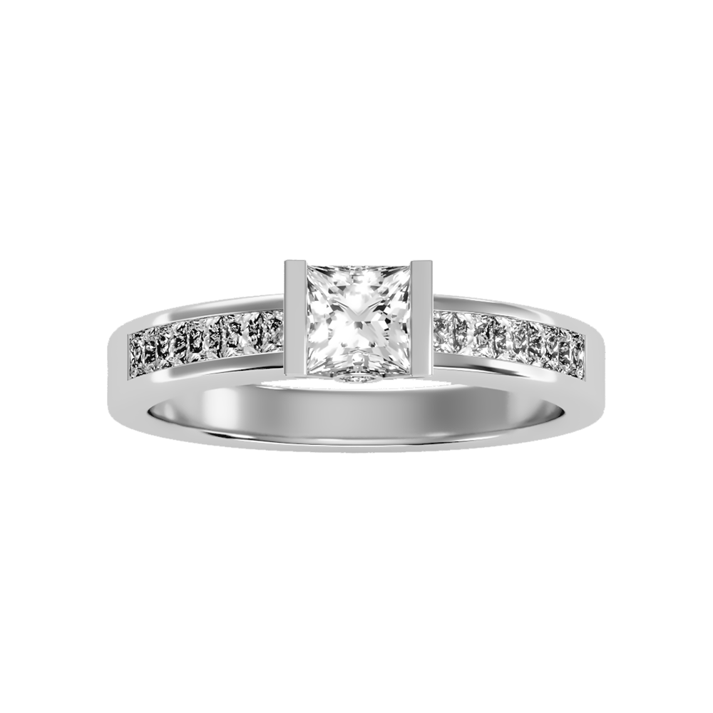 Burnished Solitaire Ring In 925 Sterling Silver - Six